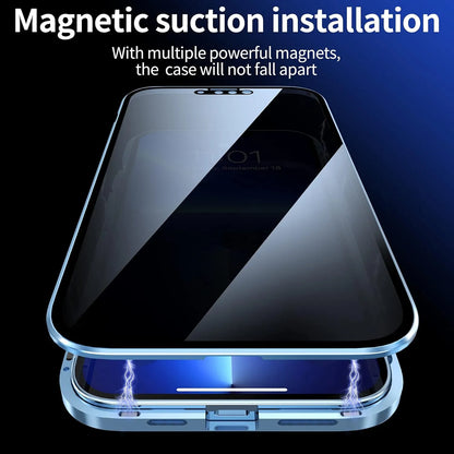 360° Double-Sided Magnetic Privacy iPhone Case | Anti-Spy Glass