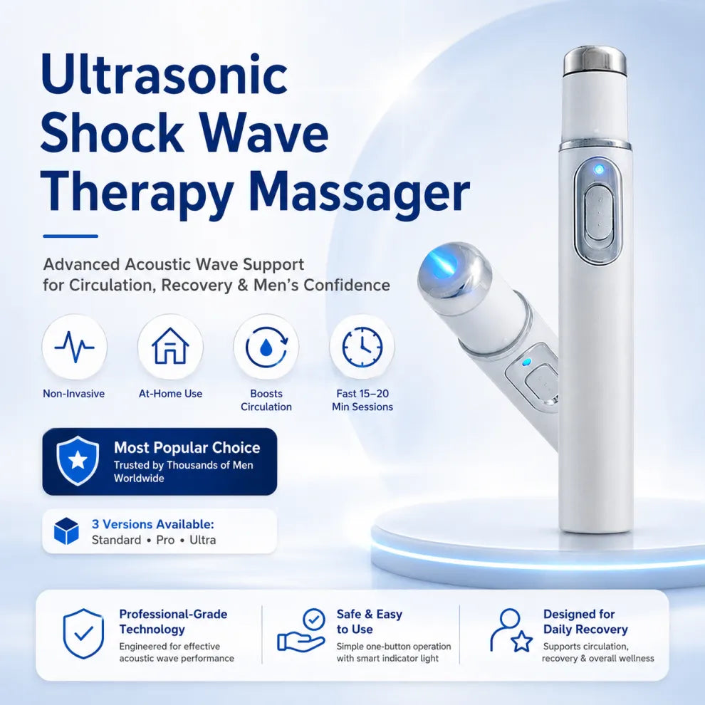 Advanced Acoustic Shockwave Therapy Device for At-Home Pain Relief & Male Performance Support
