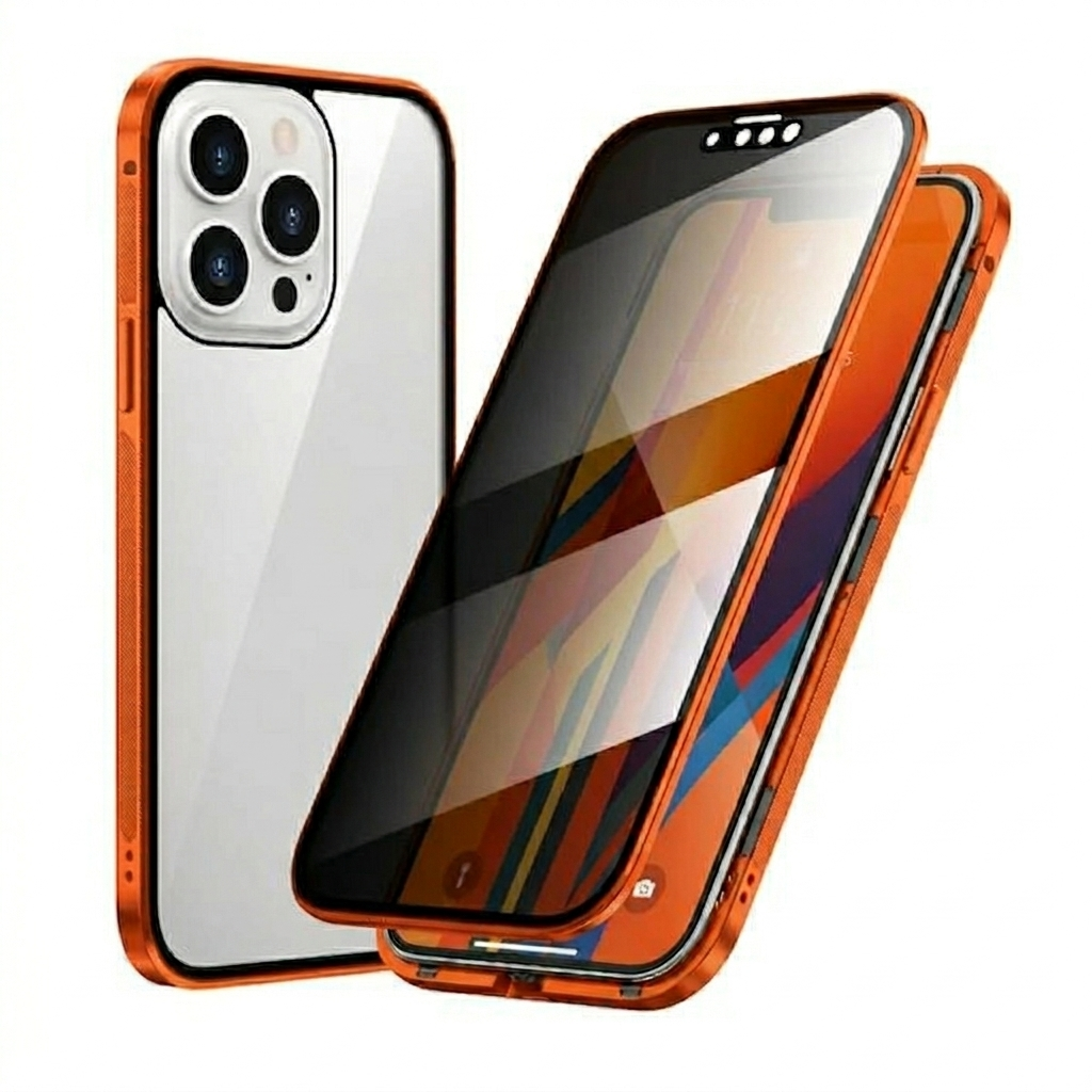 360° Double-Sided Magnetic Privacy iPhone Case | Anti-Spy Glass